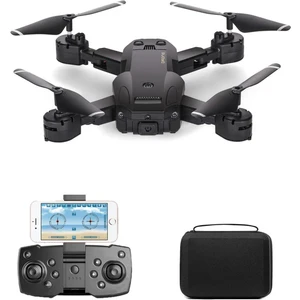 Başlangıç Drone 720P Hd Kameralı Drone Katlanabilir Taşıma Çantalı 4 Pervaneli Havada Sabit Kalır Kırmızı ve Siyah