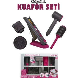 Gerçekçi Kuaför Seti Sesli Işıklı ve Hava Üfleme Teknolojisi