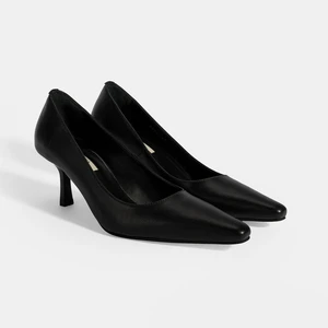 Kadın Siyah Deri Stiletto