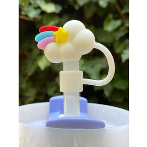 1 Adet Renkli 10 mm Için Pipet Tıpası Çiçekli Pipet Kapağı Quencher Pipet Tıpası 40 Oz ve 30 Oz Uyumlu