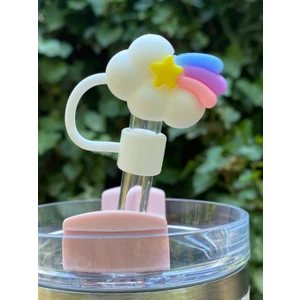 1 Adet Renkli 10 mm Için Pipet Tıpası Çiçekli Pipet Kapağı Quencher Pipet Tıpası 40 Oz ve 30 Oz Uyumlu