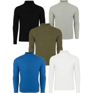 5'li Paket Yarım Boğazlı Erkek Kazak