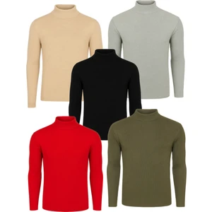 5'li Paket Yarım Boğazlı Erkek Kazak