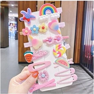 So-Much 14'lü Pens Çıtçıt Toka Seti Pembe-3