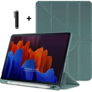 Honor Magic Pad 2 Tablet Kılıf Katlanır Kalemli Bölmeli Standlı Uyku Modlu Akıllı Kapak Yumuşak Silikon