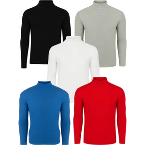 5'li Paket Yarım Boğazlı Erkek Kazak