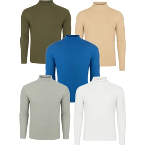 5'li Paket Yarım Boğazlı Erkek Kazak