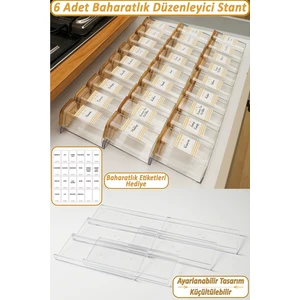 Color House 6 Adet Çekmece Içi Baharatlık Düzenleyici Organizer Stant 30,5*13cm (KAVANOZLAR HARİÇTİR) Z305