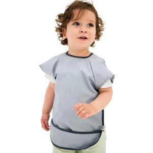 Kısa Kollu Su Geçirmez Bebek Mama ve Oyun Önlüğü