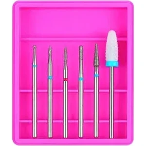 6 Parça Elektrikli Tırnak Törpüsü Freze Seramik Elmas Ucu Seti 2,4mm