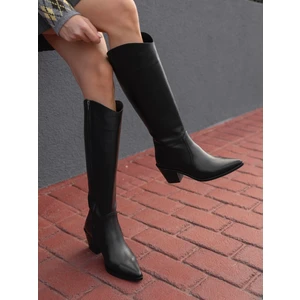 Ece'nin Butiği Arnold Siyah Hakiki Deri  Çizme