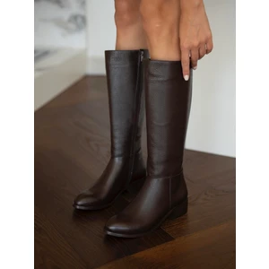 Barry Kahve Hakiki Deri  Çizme