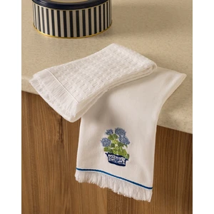Madame Coco Hortensia Mutfak Havlu Seti - Beyaz/mavi