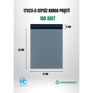 Cepsiz Kargo Poşeti 100 Adet - 17 cm x 23 cm + 5 cm