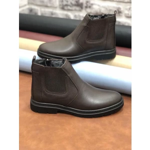 Hakiki Deri Ortopedik Büyük Numara 45-46-47 Kürklü Kışlık Erkek Bot