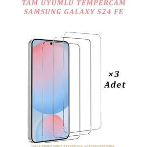 3 Adet Samsung Galaxy S24 Fe Uyumlu Temperli Cam Ekran Koruyucu Kırılmaz Cam (3 Adet)