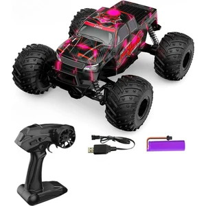 Oyuncak Uzaktan Kumandalı 4x2 Rock Crawler Arazi Aracı LED Işıklı Şarjlı Full Fonksiyon +20 Km Hız Yapan Arazi Aracı Kırmızı Yeşil ve Kırmızı