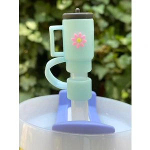 1 Adet Renkli 10 mm Için Pipet Tıpası Çiçekli Pipet Kapağı Quencher Pipet Tıpası 40 Oz ve 30 Oz Uyumlu