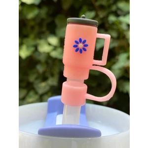 1 Adet Renkli 10 mm Için Pipet Tıpası Çiçekli Pipet Kapağı Quencher Pipet Tıpası 40 Oz ve 30 Oz Uyumlu