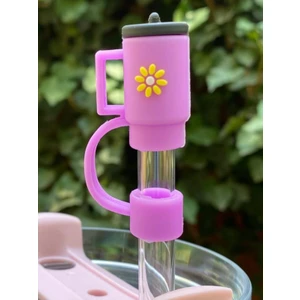 1 Adet Renkli 10 mm Için Pipet Tıpası Çiçekli Pipet Kapağı Quencher Pipet Tıpası 40 Oz ve 30 Oz Uyumlu