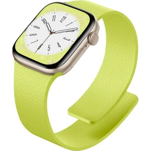 Apple Watch 11-10 42MM 9 8 7 41MM Se 6 5 4 40 2 3 38MM Uyumlu Manyetik Silikon Deri Dokulu Kordon