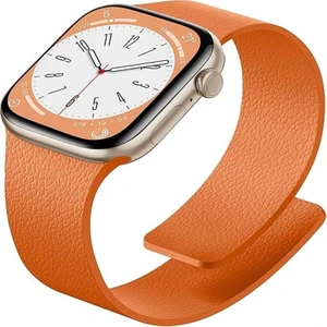Apple Watch 11-10 42MM 9 8 7 41MM Se 6 5 4 40 2 3 38MM Uyumlu Manyetik Silikon Deri Dokulu Kordon