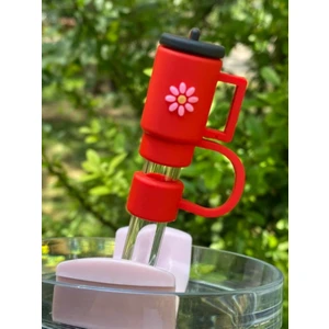 1 Adet Renkli 10 mm Için Pipet Tıpası Çiçekli Pipet Kapağı Quencher Pipet Tıpası 40 Oz ve 30 Oz Uyumlu