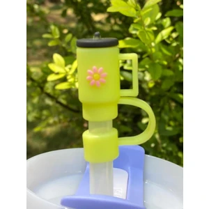 1 Adet Renkli 10 mm Için Pipet Tıpası Çiçekli Pipet Kapağı Quencher Pipet Tıpası 40 Oz ve 30 Oz Uyumlu