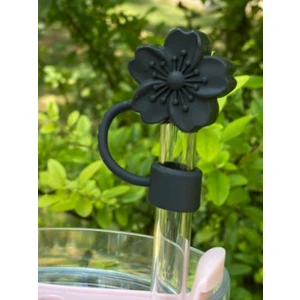 1 Adet Renkli 10 mm Için Pipet Tıpası Çiçekli Pipet Kapağı Quencher Pipet Tıpası 40 Oz ve 30 Oz Uyumlu