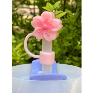 1 Adet Renkli 10 mm Için Pipet Tıpası Çiçekli Pipet Kapağı Quencher Pipet Tıpası 40 Oz ve 30 Oz Uyumlu