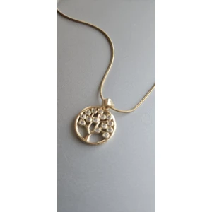 Paslanmaz Çelik Hayat Ağacı Kolye-Gold