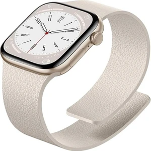 Apple Watch 11-10 42MM 9 8 7 41MM Se 6 5 4 40 2 3 38MM Uyumlu Manyetik Silikon Deri Dokulu Kordon