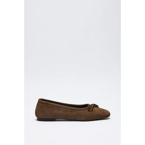 Babet 2531 - Fiyonklu Acı Kahve Süet Kadın Babet