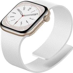 Apple Watch 11-10 42MM 9 8 7 41MM Se 6 5 4 40 2 3 38MM Uyumlu Manyetik Silikon Deri Dokulu Kordon
