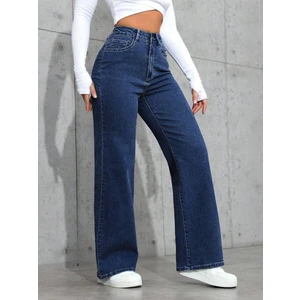 Kadın Baggy Fit Denim Jean Yıkamalı Pantolon