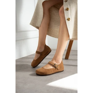 Ottawa Hakiki Deri Mantar Taban Ortopedik Kadın Babet