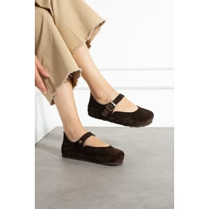 Ottawa Hakiki Deri Mantar Taban Ortopedik Kadın Babet