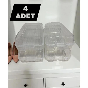 Şeffaf Ayakkabı Saklama Kutusu - 4'lü Set ( Kadın )