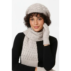 Kadın Kışlık Örgü Bere, Atkı ve Eldiven Takımı