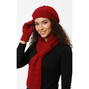 Kadın Kışlık Örgü Bere, Atkı ve Eldiven Takımı