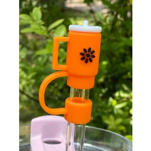 1 Adet Renkli 10 mm Için Pipet Tıpası Çiçekli Pipet Kapağı Quencher Pipet Tıpası 40 Oz ve 30 Oz Uyumlu