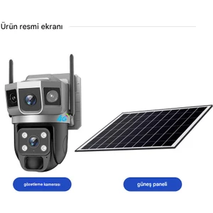 Sım Kartlı 4g Üç Lensli Güvenlik Kamerası - Güneş Panelli, Alarmlı ve Gece Görüşlü