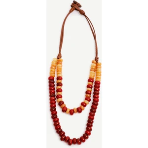 Iki Sıralı Uzun Ahşap Kolye