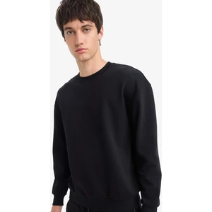 Boxy Fit Bisiklet Yaka Basic Düz Pike Sweatshirt E1519AX25AU