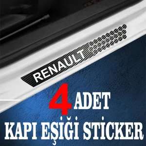 Renault Özel Oto Kapı Eşikleri Sticker Karbon 4 Adet