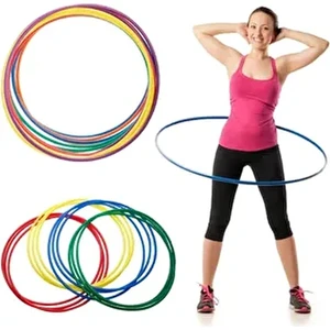 2 Adet Renkli Hulahop Çember 60 cm Büyük Boy Bel Çevirme Halkası En Hızlı Bel İnceltici