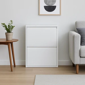 2 Li Beyaz Metal Ayakkabılık