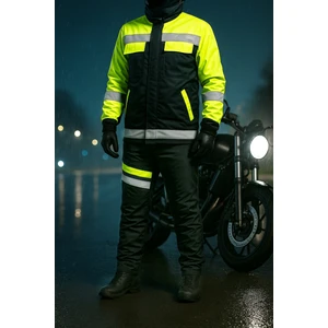 DRC Outdoor Motorcu Mont & Pantolon Takımı – Kışlık Lacivert, Su ve Rüzgar Geçirmez, Elyaflı, Reflektörlü