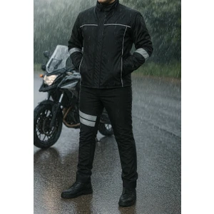 DRC Outdoor Motorcu Kışlık Mont & Pantolon Takımı – Su ve Rüzgar Geçirmez, Elyaflı, Reflektörlü