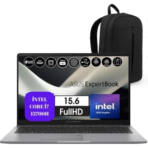 Asus expertbook P1 P1503 Intel Core I7-13700H 32GB Ddr5 512 SSD W11P 15.6 Fhd Taşınabilir Bilgisayar P1503CVA-I732512W11P + Sırt Çantası